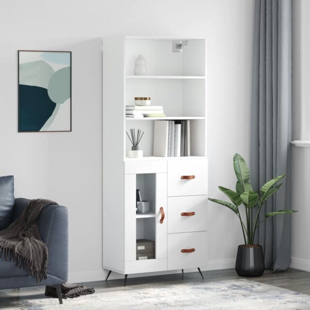 Berkfield Home Highboard White 69.5x34x180 cm Engineered Wood - image 1