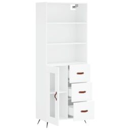 Berkfield Home Highboard White 69.5x34x180 cm Engineered Wood - thumbnail 4