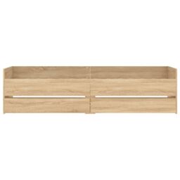 Berkfield Home Bed Frame without Mattress Sonoma Oak 75x190 cm Small Single in Brown - thumbnail 6