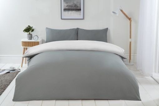 New Edge Blinds Brights Reversible Duvet in Grey - Size: Single - image 1