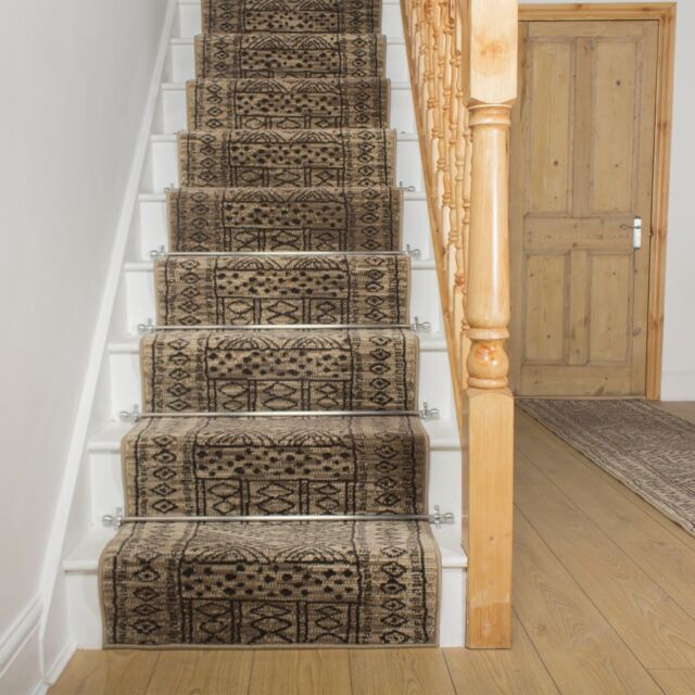 runrug Taupe Afrikans Stair Carpet Runner - Size: 80 cm x 570 cm - image 1