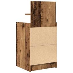 Berkfield Home Durable Bedside Cabinet with 2 Drawers Old Wood 38x34x80 cm in Brown - Size: 38 x 34 x 80 cm - thumbnail 8