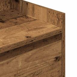 Berkfield Home Durable Bedside Cabinet with 2 Drawers Old Wood 38x34x80 cm in Brown - Size: 38 x 34 x 80 cm - thumbnail 9
