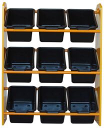 KUDL HOME JCB 9 Bin Storage in Yellow - thumbnail 2