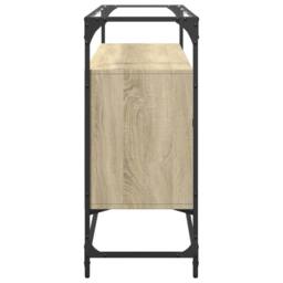 Berkfield Home Sideboard with Glass Top Sonoma Oak 98x35x81 cm Engineered Wood in Light Tan - Size: 98 x 35 x 81 cm - thumbnail 5