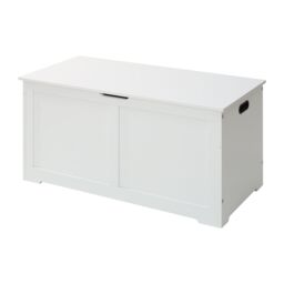 Xample Children's Wooden Toy Box Chest Kids Storage Bench Flip Top Lid & Safety Hinges in White - thumbnail 4