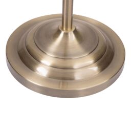 First Choice Lighting Antique Brass Swing Arm Floor Lamp with White Pleated Shade in Gold - thumbnail 5