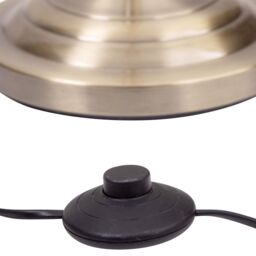 First Choice Lighting Antique Brass Swing Arm Floor Lamp with White Pleated Shade in Gold - thumbnail 6