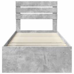 Berkfield Home Bed Frame with Headboard Concerte 90 x 200 cm Solid Pine Wood in Grey - thumbnail 7
