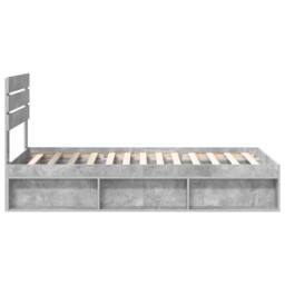 Berkfield Home Bed Frame with Headboard Concerte 90 x 200 cm Solid Pine Wood in Grey - thumbnail 8