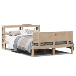 Berkfield Home Bed Frame with Headboard without Mattress 120x200 cm in Brown - Size: Small Double - thumbnail 2