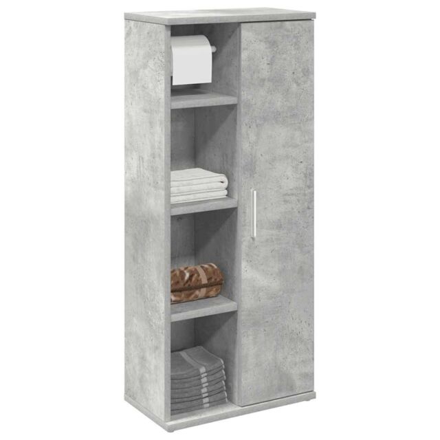 Berkfield Home Bathroom Cabinet with Roll Holder Concrete Grey 39x22x90 cm - Size: 39 x 22 x 90 cm - image 1