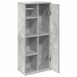 Berkfield Home Bathroom Cabinet with Roll Holder Concrete Grey 39x22x90 cm - Size: 39 x 22 x 90 cm - thumbnail 5