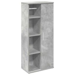 Berkfield Home Bathroom Cabinet with Roll Holder Concrete Grey 39x22x90 cm - Size: 39 x 22 x 90 cm - thumbnail 2