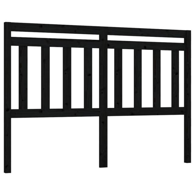 Berkfield Home Bed Headboard Black 146x4x100 cm Solid Wood Pine - Size: 146 x 4 x 100 cm - image 1