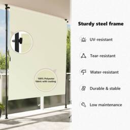 Berkfield Home Outdoor Roller Blind 150x270 cm Cream - thumbnail 8