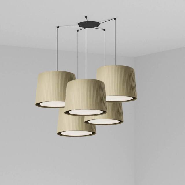 Netlighting Samba Cluster Pendant Ceiling Light Cream E27 in Beige