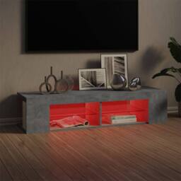 Berkfield Home TV Cabinet with LED Lights Concrete Grey 135x39x30 cm - Size: 135 x 39 x 30 cm - thumbnail 4