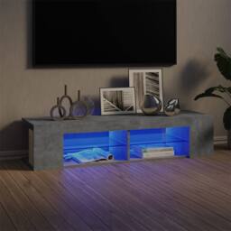 Berkfield Home TV Cabinet with LED Lights Concrete Grey 135x39x30 cm - Size: 135 x 39 x 30 cm - thumbnail 1