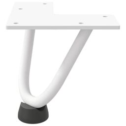 Berkfield Home Hairpin Table Legs 4 pcs White 10 cm Solid Steel - thumbnail 5