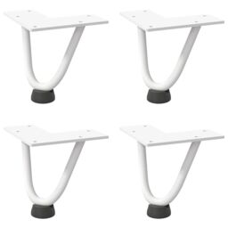 Berkfield Home Hairpin Table Legs 4 pcs White 10 cm Solid Steel - thumbnail 2
