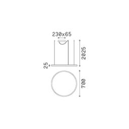 Netlighting Oracle Slim 70cm Non Dim 3000K Round Pendant Brass 4350lm in Yellow - thumbnail 2