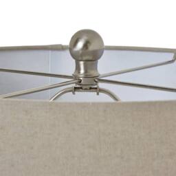 Wyld Haus Lautrec White Ceramic Table Lamp with Cream Linen Shade - thumbnail 4