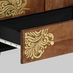 Berkfield Home Highboard 60x33x100 cm Solid Wood Mango in Brown - Size: 60 x 33 x 100 cm - thumbnail 8