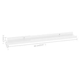 Berkfield Home Decorative Wall Shelves 4 pcs High Gloss White 60x9x3 cm - Size: 60 x 9 x 3 cm - thumbnail 9