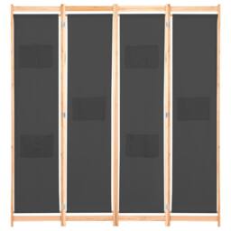 Berkfield Home 4-Panel Room Divider Grey 160x170x4 cm Fabric - Size: 160 x 170 x 4 cm - thumbnail 1