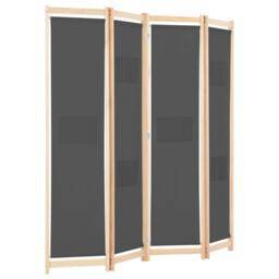 Berkfield Home 4-Panel Room Divider Grey 160x170x4 cm Fabric - Size: 160 x 170 x 4 cm - thumbnail 3