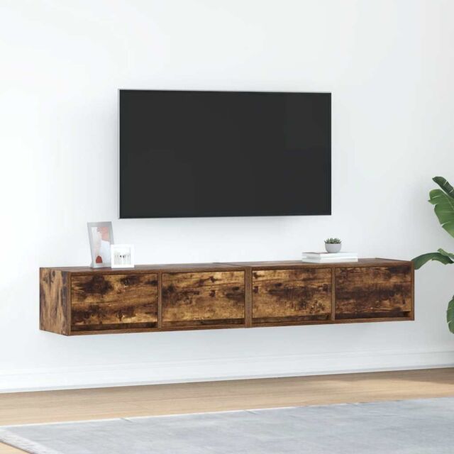 Berkfield Home TV Cabinets 2 pcs Smoked Oak 80x31x25.5 cm Engineered Wood in Brown - image 1