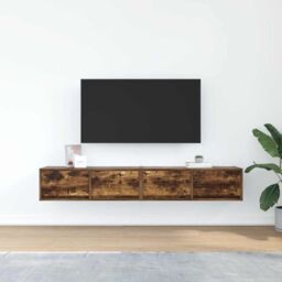 Berkfield Home TV Cabinets 2 pcs Smoked Oak 80x31x25.5 cm Engineered Wood in Brown - thumbnail 3
