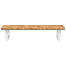 Berkfield Home Basin Shelf Wall Mounted Steel & Solid Wood Oak in Brown - thumbnail 4