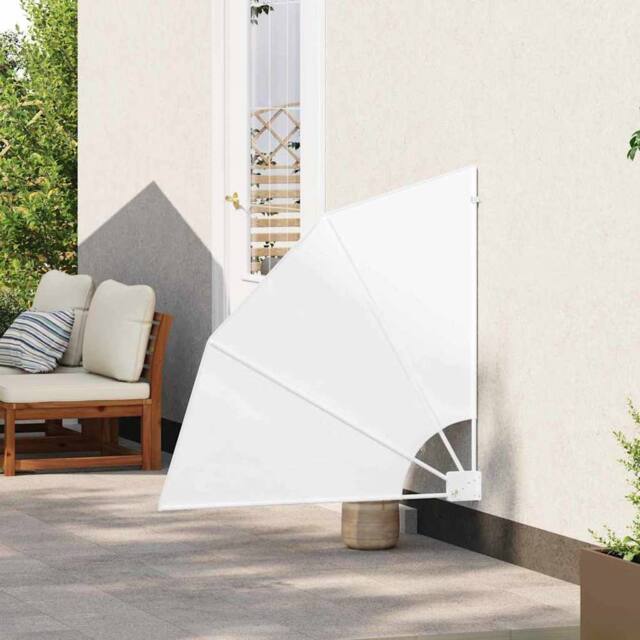 Berkfield Home Modern Balcony Privacy Screen Folding Manual White 115 x 115 cm Fabric - image 1