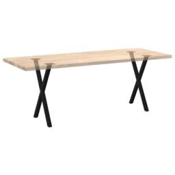 Berkfield Home Dining Table Legs X-Shaped 2 pcs Black 60x(72-73) cm Steel - thumbnail 8