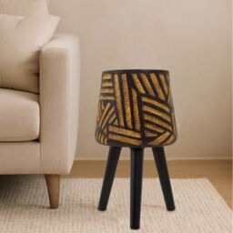 Orsina Darnell Natural & Black Planter With Angular Legs - thumbnail 1