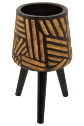 Orsina Darnell Natural & Black Planter With Angular Legs - thumbnail 2