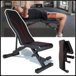 FLAVORA oldable Adjustable Sit Up Weight Bench in Black - Size: 0-18 m