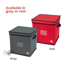 Christmas Village Collapsible 64 Christmas Bauble Storage Bag - Red in Grey - thumbnail 7