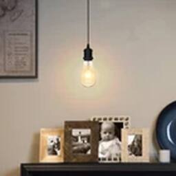 Havendro Black - Twisted Cable Pendant Lamp Holder: Industrial Vintage Ceiling Rose E27 - thumbnail 3