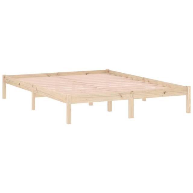 Berkfield Home Beautiful Bed Frame without Mattress 152x203 cm Solid Wood Pine Queen in Light Tan - image 1