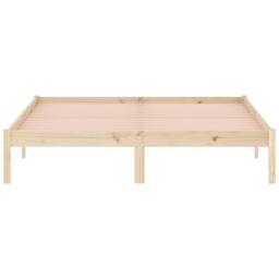 Berkfield Home Beautiful Bed Frame without Mattress 152x203 cm Solid Wood Pine Queen in Light Tan - thumbnail 5