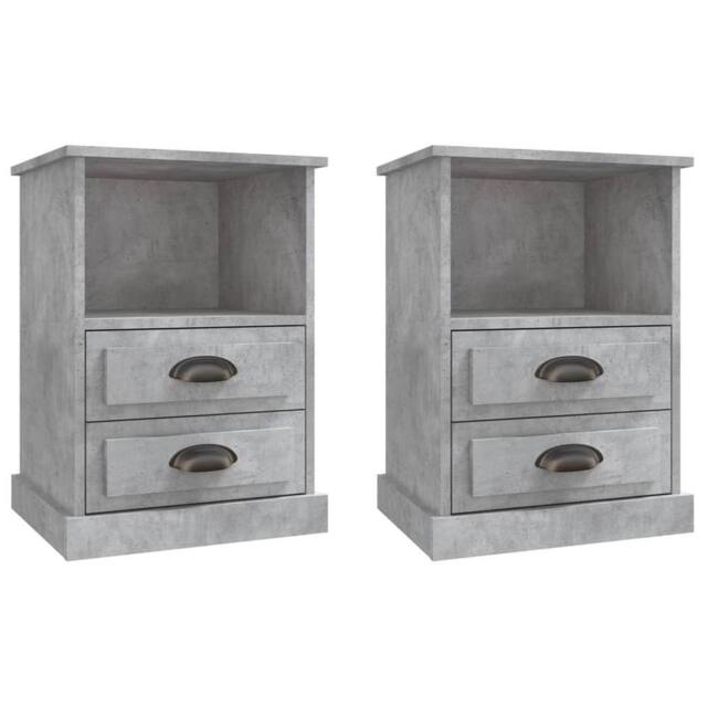 Berkfield Home Bedside Cabinets 2 pcs Concrete Grey 43x36x60 cm - Size: 43 x 36 x 60 cm - image 1