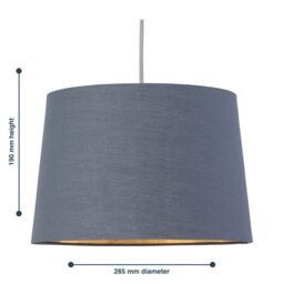 First Choice Lighting Set of 2 Zoey - Dark Grey with Gold Easy Fit Pendant or Lamp Shades - thumbnail 7