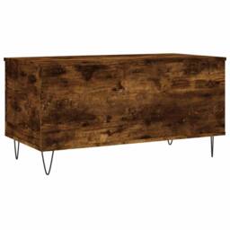 Berkfield Home Coffee Table Smoked Oak 90x44.5x45 cm Engineered Wood in Brown - thumbnail 5