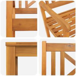 Berkfield Home Garden Chairs 2 pcs 56x56x90 cm Solid Wood Acacia in Brown - Size: 56 x 56 x 90 cm - thumbnail 9