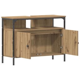 Berkfield Home Bathroom Mirror Cabinet Artisan Oak 60x16x60 cm Engineered Wood in Brown - Size: 60 x 16 x 60 cm - thumbnail 5