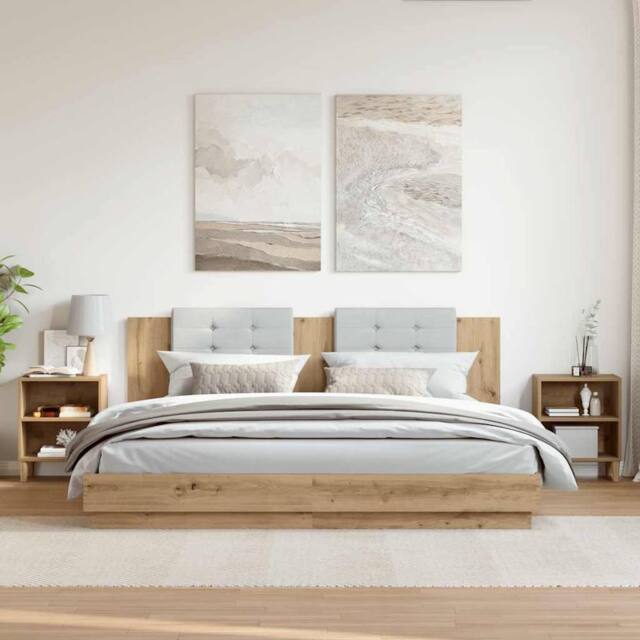 Berkfield Home Classic Bedside Cabinets 2 pcs Artisan Oak 40x30x50 cm Engineered Wood in Brown - Size: 40 x 30 x 50 cm - image 1