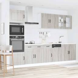 Berkfield Home Elegant 7 Piece Kitchen Cabinet Set Kalmar Grey Sonoma Engineered Wood - thumbnail 1